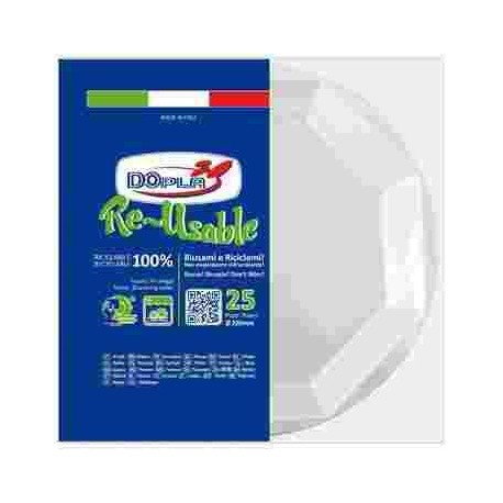 PIATTO FONDI BIANCO OTTAG/RIUTIL.DOPLA D220 PZ.25