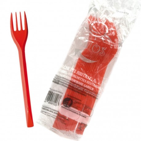 POSATE PL. FORCHETTA ROSSA ELIOS PZ.15