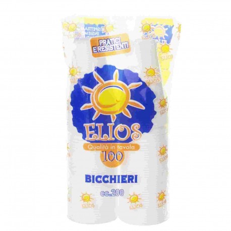 BICCHIERE TRASPARENTE PP ELIOS CC.200 PZ.50X2