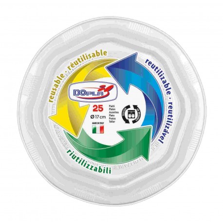 PIATTO FRUTTA BIANCO DOPLA RIUTILIZZ. D170 PZ.25