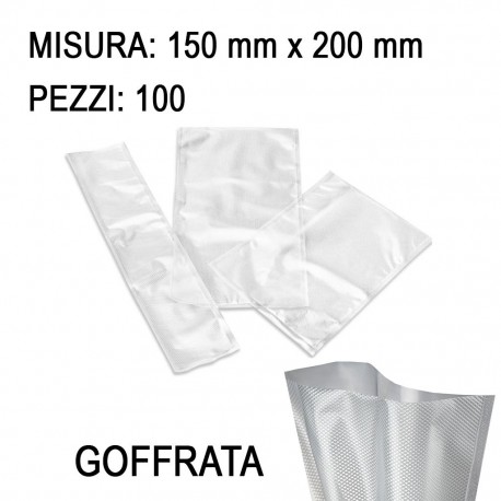 BUSTE X SOTTOVUOTO 150 X 200 GOFFRATE PZ.100