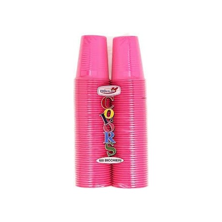 BICCHIERI COLORATI FUCSIA DOPLA ML.200 PZ.50X2