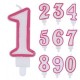CANDELINE NUMERALI N.6 CM.8 ROSA