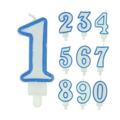 CANDELINE NUMERALI N.7 CM.8 BLU
