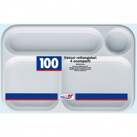 VASSOI BIANCHI DOPLA SAGRE RETT.4 SCOMPARTI PZ.100