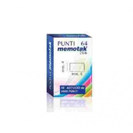 CANCELLERIA PUNTI 6/4 SCATOLA PZ.1000X10 CF.