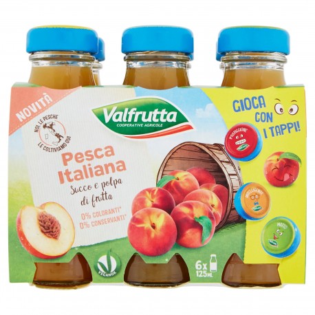 SUCCHI VALFRUTTA BOTT.PESCA DA ML.125 PZ.6