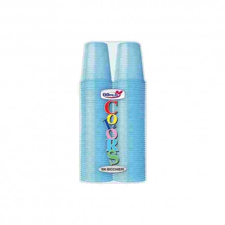 BICCHIERI COLORATI AZZURRO DOPLA ML.200 PZ.50X2