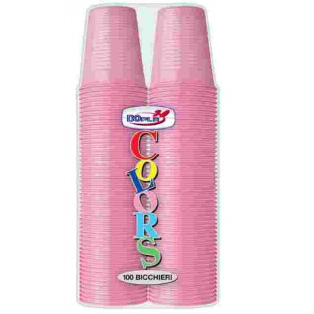 BICCHIERI COLORATI ROSA DOPLA ML.200 PZ.50X2