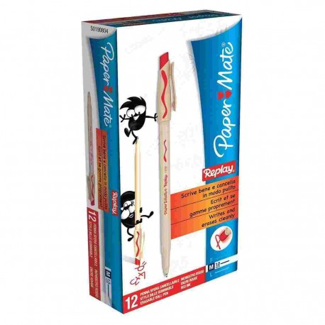 CANCELLERIA PENNA CANCELLABILE PAPERMATE ROSSOPZ12
