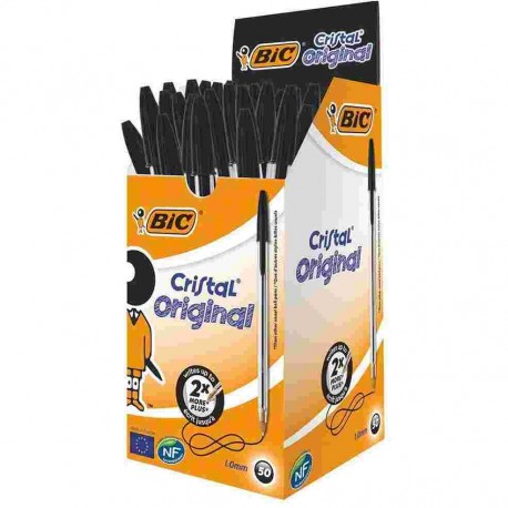 CANCELLERIA PENNA BIC CRISTAL P.MEDIA NERO PZ 50