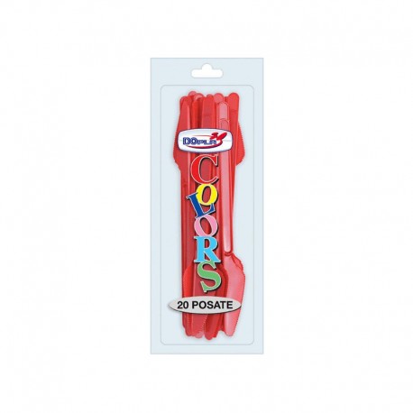 POSATE PL. COLTELLI COMPACT ROSSO DOPLA PZ.20