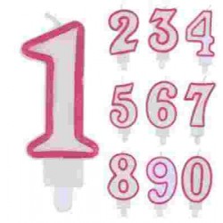 CANDELINE NUMERALI N.8 CM.8 ROSA