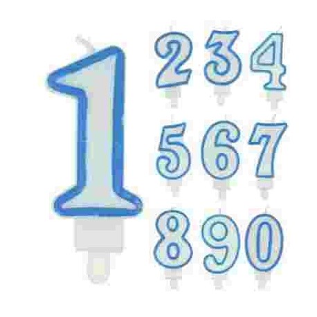 CANDELINE NUMERALI N.3 CM.8 BLU