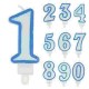 CANDELINE NUMERALI N.9 CM.8 BLU