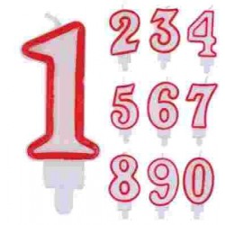 CANDELINE NUMERALI N.6 CM.8 ROSSO