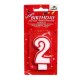CANDELINE NUMERALI N.2 CM.8 ROSSO