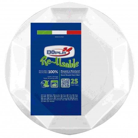 PIATTO PIANI BIANCO OTTAG/RIUTIL. DOPLA D220 PZ.25