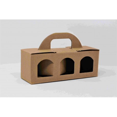 SCATOLA PORTAVASETTI 3/P PICCOLI F.25X8X9 MARRONE