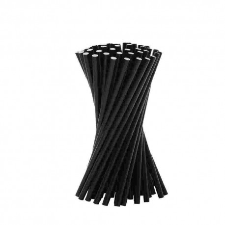 CANNUCCE IN CARTA NERE 14,5CM 8MM IN.SING. PZ.200