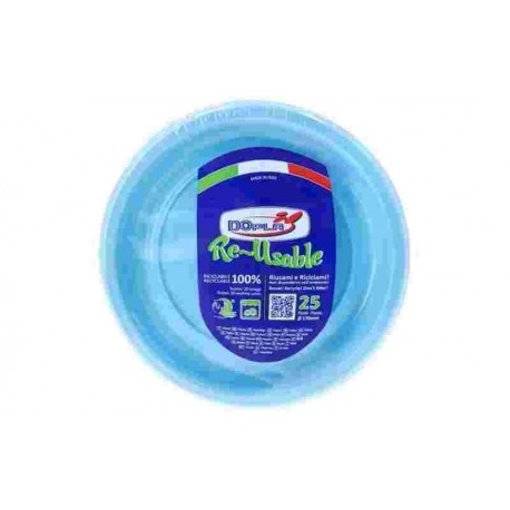 PIATTO FRUTTA DOPLA RIUTILIZZ.D170 AZZURO PZ.25