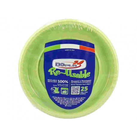 PIATTO PIANI DOPLA RIUTILIZZ.D220 VERDE ACIDO PZ25