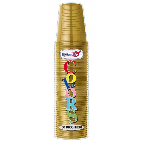 BICCHIERI COLORATI ORO DOPLA ML.200 PZ.50