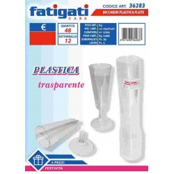 BICCHIERI FATIGATI FLUTE ML.120 TRASP. PZ.6