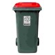 BIDONE RACCOLTA DIFFERENZIATA LT.120 GRIGIO-ROSSO