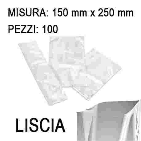 BUSTE X SOTTOVUOTO A/90 150 X 250 LISCE PZ.100