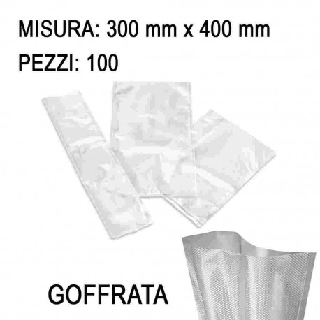 BUSTE X SOTTOVUOTO 300 X 400 GOFFRATE PZ.100