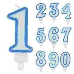 CANDELINE NUMERALI N.8 CM.8 BLU