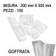 BUSTE X SOTTOVUOTO 200 X 500 GOFFRATE PZ.100