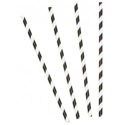 CANNUCCE IN CARTA BIANCHE E NERE 14,5CM D8M PZ.24