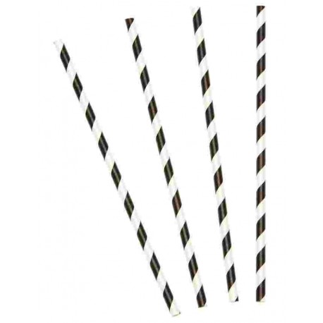 CANNUCCE IN CARTA BIANCHE E NERE 14,5CM D8M PZ.24