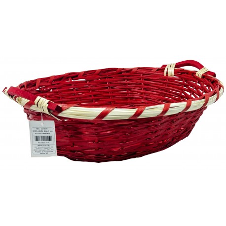 CESTA OVALE LIVIA FASCIA ROSSA CM52/56X42H13