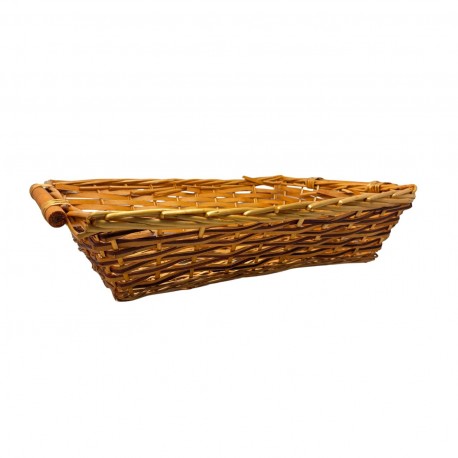 CESTA RETTANGOLARE C/FASCIA NOCE CM34X24H7,5