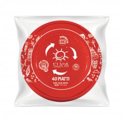 PIATTO DESSERT ROSSO ELIOS RITURIL/MICROONDE PZ.40