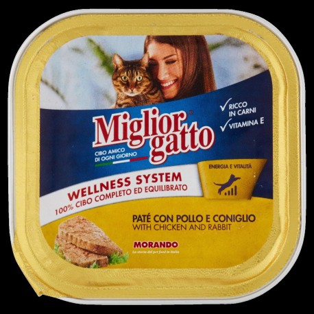 P/GATTO MORANDO MG PATE VASC.POLLO/CONIGLIO GR.100