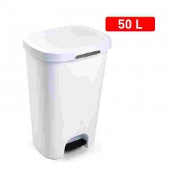 CASA/PATTUMIERA PLASTIC FORTE C/PEDALE BIANCO LT50