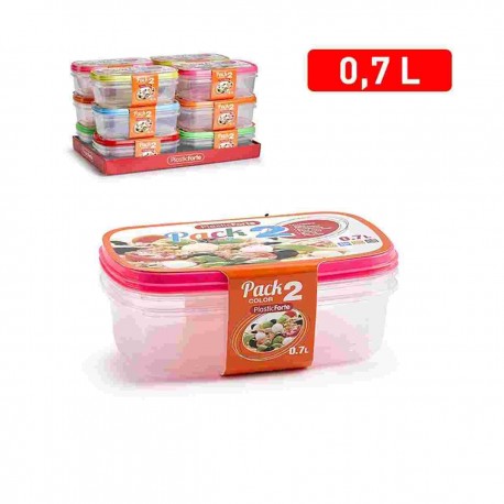 CASA/CONTEN.FRIGO PLAST/FORTE PACK 2 COLOR LT.0,7