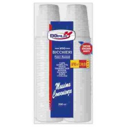BICCHIERI BIANCO PP DOPLA ML.200 PZ.50X2