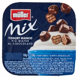 YOGURT MULLER MIX BIANCO C/WAFER CIOCCOLAT.GR.150