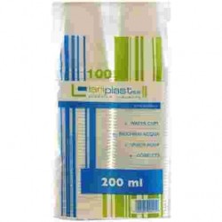 BICCHIERI BIANCO PP LARIPLAST CC.200 PZ.50X2