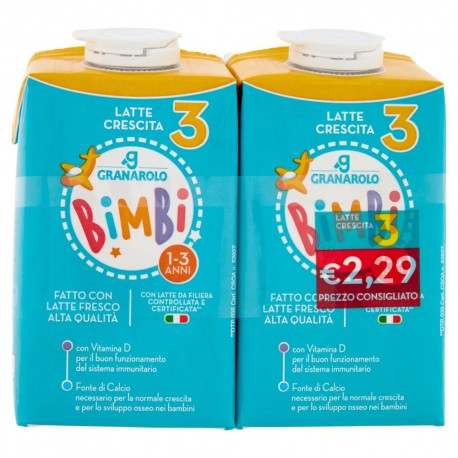 LATTE GRANAROLO CRESCITA BIMBI 1-3 ANNI ML.500 PZ2