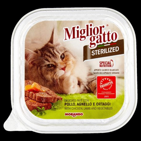 P/GATTO MORANDO MG STERIL. PATE POLLO/AGN. GR.100