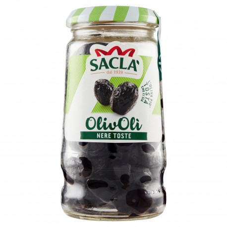 OLIVE NERE TOSTE OLIVOLI SACLA' VETRO GR.290