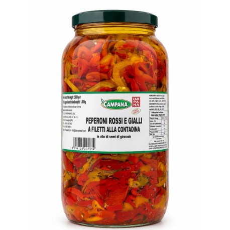 PEPERONI CAMPANA A FILETTI ALL'OLIO VASO ML.3100