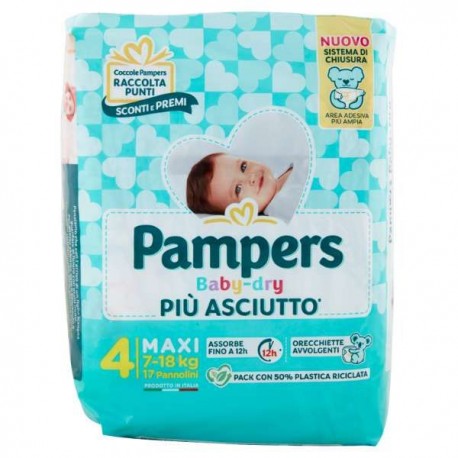 INF.PANNOLINI PAMPERS BABY DRY XL PZ.17 TGL.4