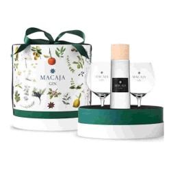LIQUORE GIN MACAJA + 2 CALICI AST.